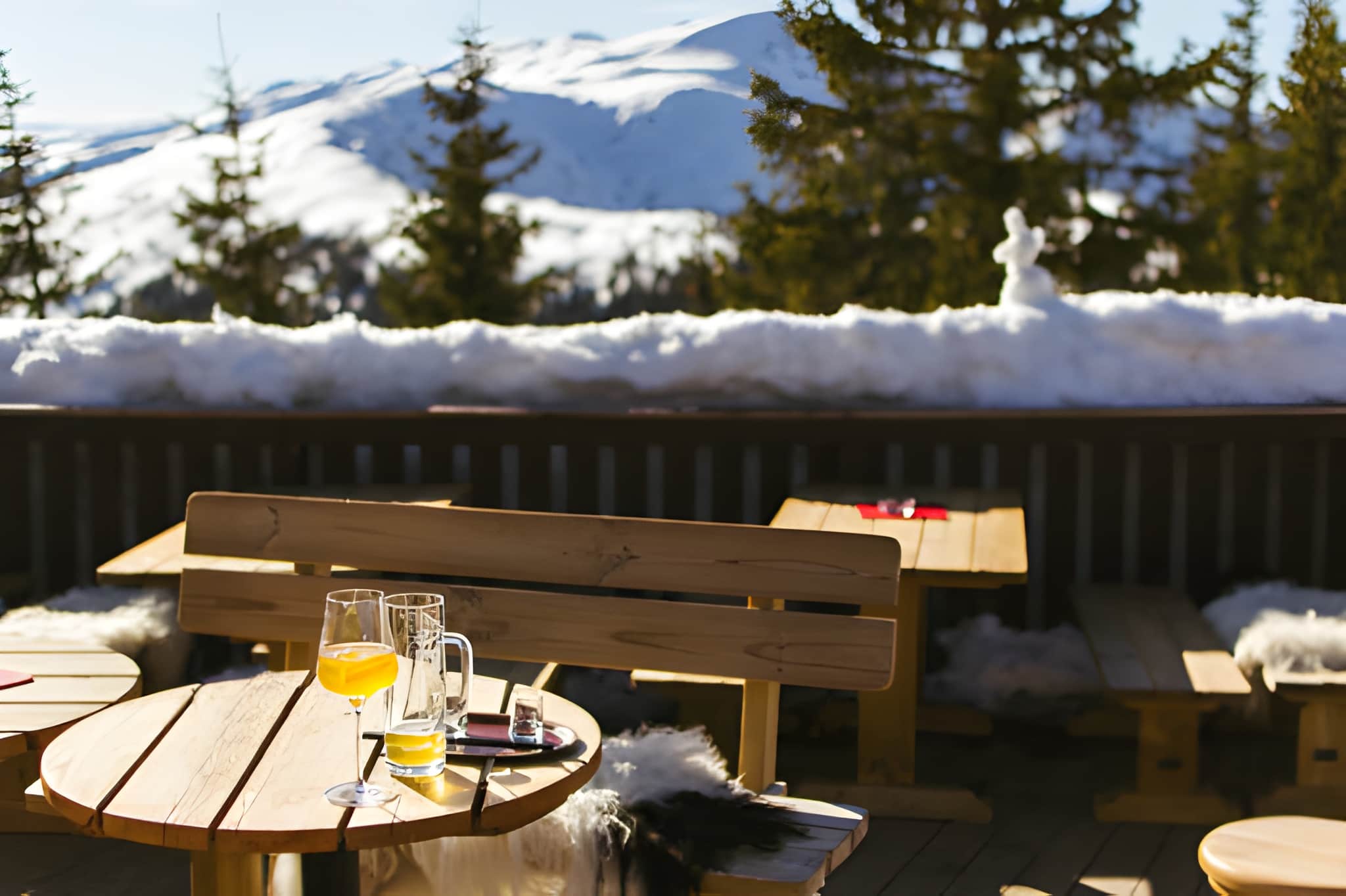 Mountain lodge terrace